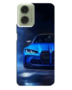 Чехол для Motorola MOTO G24 с картинкой «Голубая BMW M4»
