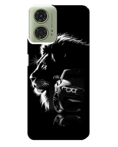 Чехол для Motorola MOTO G24 с картинкой «BMW и лев»