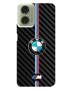 Чехол для Motorola MOTO G24 с картинкой «Эмблема BMW и карбон»
