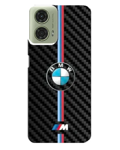 Чехол для Motorola MOTO G24 с картинкой «Эмблема BMW и карбон»
