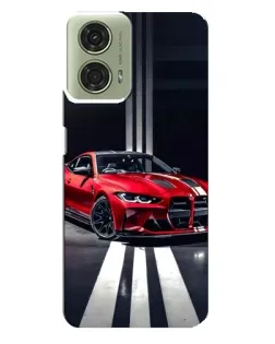 Чехол для Motorola MOTO G24 с картинкой «Красная BMW на дороге»