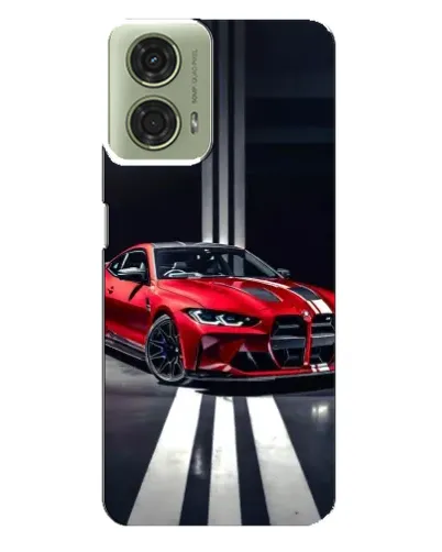 Чехол для Motorola MOTO G24 с картинкой «Красная BMW на дороге»