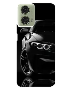 Чехол для Motorola MOTO G24 с картинкой «Черная BMW — профиль»