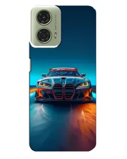 Чехол для Motorola MOTO G24 с картинкой «BMW — огни неона»