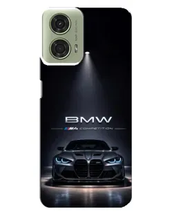 Чехол для Motorola MOTO G24 с картинкой «BMW сквозь ночной город»