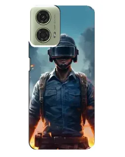 Чехол для Motorola MOTO G24 с картинкой «PUBG — реалистичный герой»