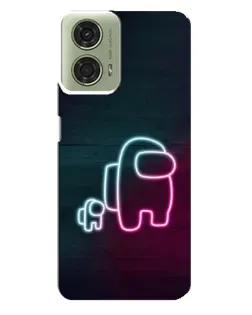 Чехол для Motorola MOTO G24 с картинкой «Among Us неон-арт»