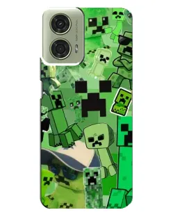 Чехол для Motorola MOTO G24 с картинкой «Криперы Minecraft»