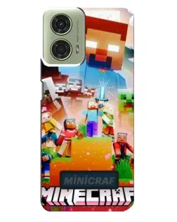 Чехол для Motorola MOTO G24 с картинкой «Minecraft герои игры»