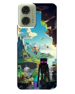Чехол для Motorola MOTO G24 с картинкой «Эндермен в лесу»