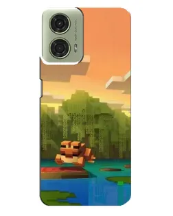 Чехол для Motorola MOTO G24 с картинкой «Майнкрафт закат солнца»