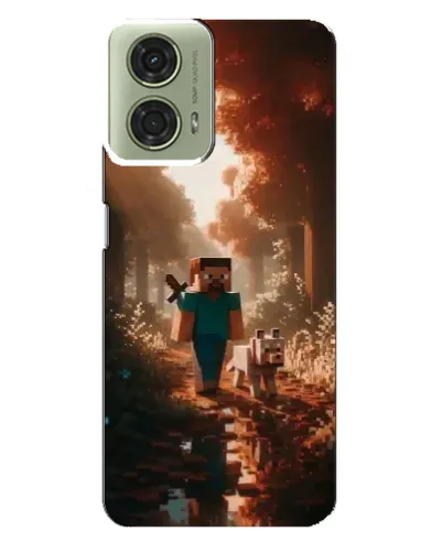 Чехол для Motorola MOTO G24 с картинкой «Стив в лесу» Чехол для Motorola MOTO G24 с картинкой «Стив в лесу»