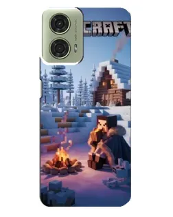 Чехол для Motorola MOTO G24 с картинкой «Зимний Minecraft»