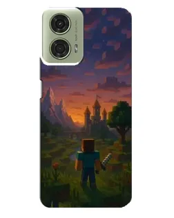 Чехол для Motorola MOTO G24 с картинкой «Стив у башни»