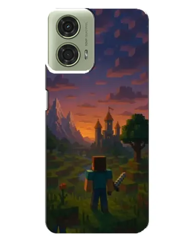 Чехол для Motorola MOTO G24 с картинкой «Стив у башни» Чехол для Motorola MOTO G24 с картинкой «Стив у башни»