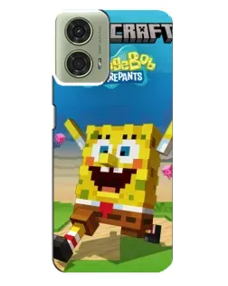 Чохол для Motorola MOTO G24 з картинкою «Губка Боб Minecraft»