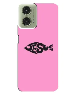 Чехол для Motorola MOTO G24 с картинкой «Розовый символ  Jesus»
