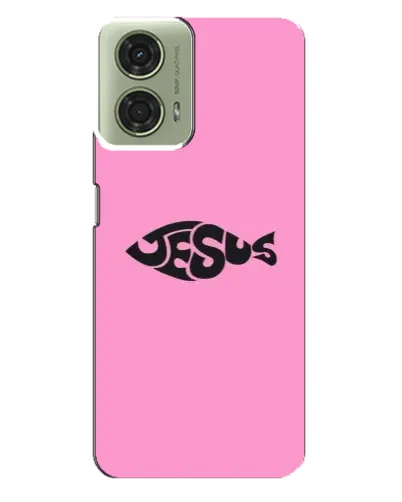 Чехол для Motorola MOTO G24 с картинкой «Розовый символ  Jesus»