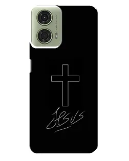 Чехол для Motorola MOTO G24 с картинкой «Графический крест Jesus»