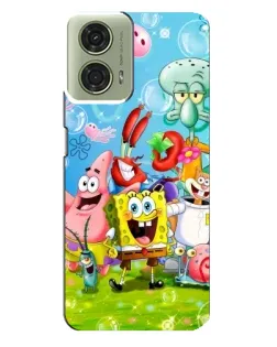 Чехол для Motorola MOTO G24 с картинкой «Губка Боб и друзья»