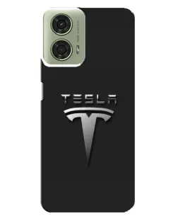 Чехол для Motorola MOTO G24 с картинкой «Стальной логотип Tesla»