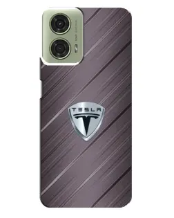 Чехол для Motorola MOTO G24 с картинкой «Металлическая текстура Tesla»