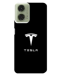 Чехол для Motorola MOTO G24 с картинкой «Tesla White Logo»