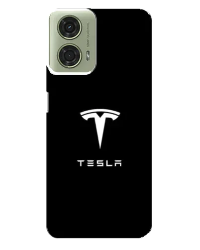 Чехол для Motorola MOTO G24 с картинкой «Tesla White Logo»