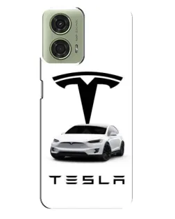 Чехол для Motorola MOTO G24 с картинкой «Tesla White Style»