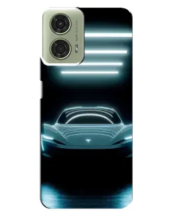 Чехол для Motorola MOTO G24 с картинкой «Tesla в неоне»