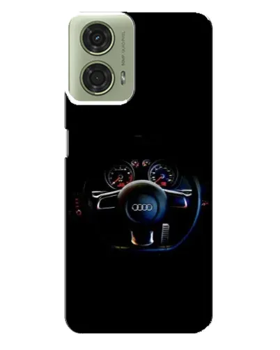Чехол для Motorola MOTO G24 с картинкой «Салон Audi — руль»