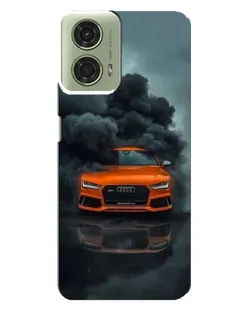 Чехол для Motorola MOTO G24 с картинкой «Audi в облаках дыма»