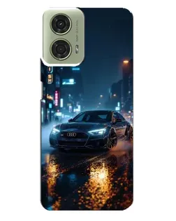 Чехол для Motorola MOTO G24 с картинкой «Ночной город и Audi»