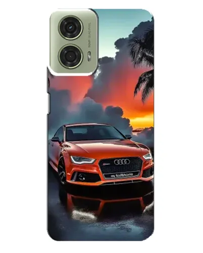 Чехол для Motorola MOTO G24 с картинкой «Audi — закат»