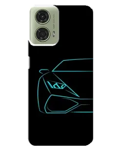 Чехол для Motorola MOTO G24 с картинкой «Голубой силуэт Lamborghini»