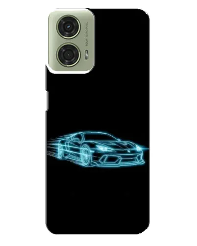 Чехол для Motorola MOTO G24 с картинкой «Неоновый контур Lamborghini»