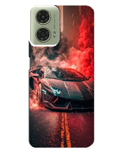 Чехол для Motorola MOTO G24 с картинкой «Lamborghini красный дым»