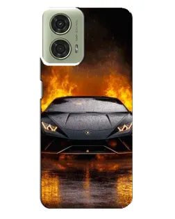 Чехол для Motorola MOTO G24 с картинкой «Lamborghini в огне»