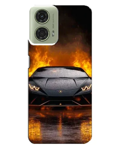 Чехол для Motorola MOTO G24 с картинкой «Lamborghini в огне»