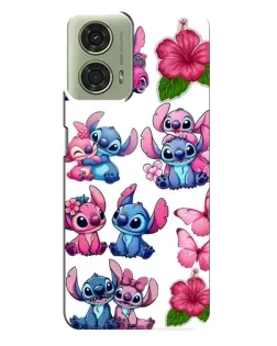 Чехол для Motorola MOTO G24 с картинкой «Стикеры Stitch и Angel»