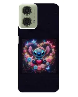 Чехол для Motorola MOTO G24 с картинкой «Stitch в цветах»