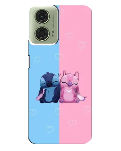 Чехол для Motorola MOTO G24 с картинкой «Stitch и Angel Love»