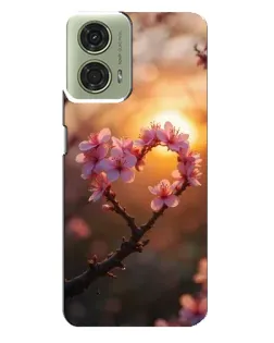 Чехол для Motorola MOTO G24 с картинкой «Розовый цвет сердце на фоне заката» Чехол для Motorola MOTO G24 с картинкой «Розовый цвет сердце на фоне заката»