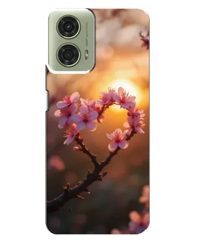 Чехол для Motorola MOTO G24 с картинкой «Розовый цвет сердце на фоне заката» Чехол для Motorola MOTO G24 с картинкой «Розовый цвет сердце на фоне заката»