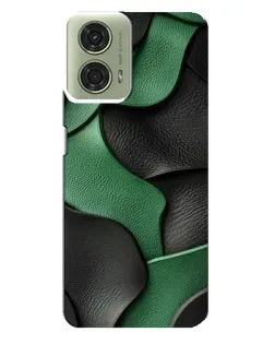 Чехол для Motorola MOTO G24 с картинкой «Зеленые кожаные волны»