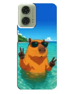 Чехол для Motorola MOTO G24 с картинкой «Морская капибара»