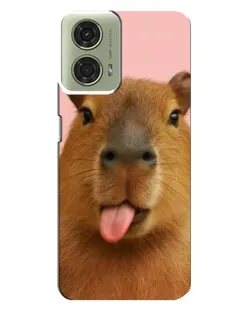 Чехол для Motorola MOTO G24 с картинкой «Капибара с языком»
