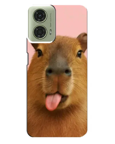 Чехол для Motorola MOTO G24 с картинкой «Капибара с языком»