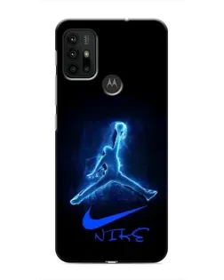 Чехол для Motorola MOTO G30 с картинкой «Jordan Neon Blue»