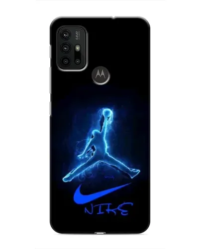 Чехол для Motorola MOTO G30 с картинкой «Jordan Neon Blue»